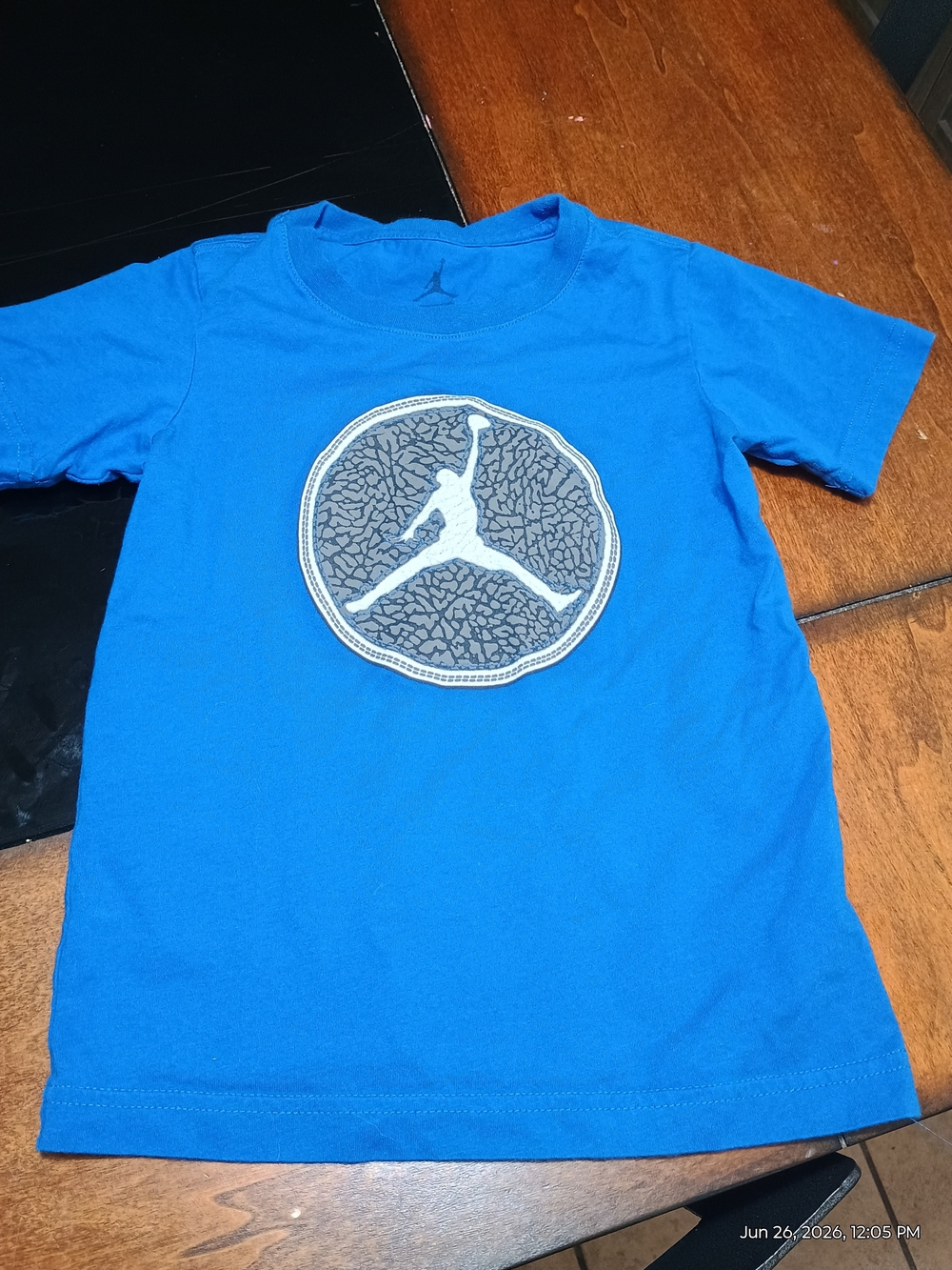Jordan Blue Tee with White Jumpman Emblem